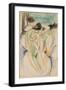 Two Nudes, 1914 (Graphite, Black and Colored Chalk, and Oil Stick)-Ernst Ludwig Kirchner-Framed Giclee Print