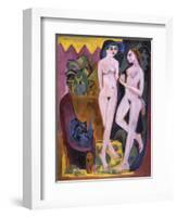 Two Nudes in a Room, 1914-Ernst Ludwig Kirchner-Framed Giclee Print