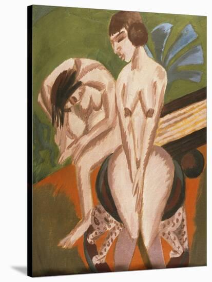 Two Nudes in the Room-Ernst Ludwig Kirchner-Stretched Canvas