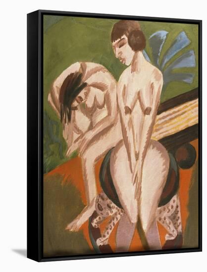 Two Nudes in the Room-Ernst Ludwig Kirchner-Framed Stretched Canvas