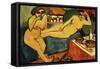 Two Nudes on a Blue Sofa-Ernst Ludwig Kirchner-Framed Stretched Canvas