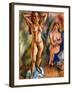 Two Nudes: One Standing, One Sitting, 1913 (Oil on Canvas)-Jules Pascin-Framed Giclee Print