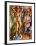 Two Nudes: One Standing, One Sitting, 1913 (Oil on Canvas)-Jules Pascin-Framed Giclee Print