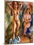 Two Nudes: One Standing, One Sitting, 1913 (Oil on Canvas)-Jules Pascin-Mounted Giclee Print