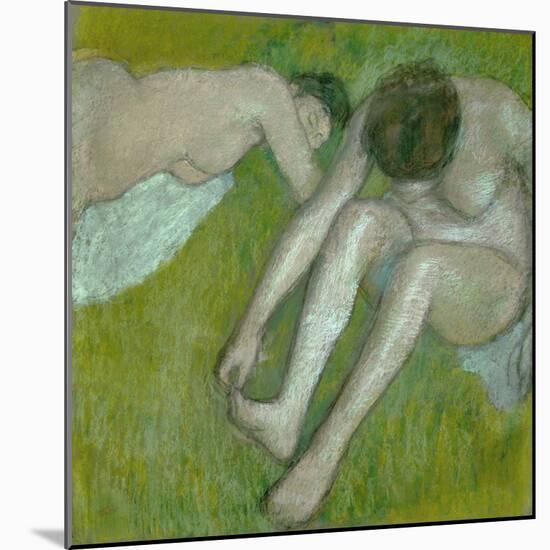 Two nudes. Pastel R. F. 29950.-Edgar Degas-Mounted Giclee Print