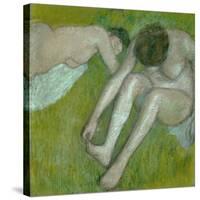 Two nudes. Pastel R. F. 29950.-Edgar Degas-Stretched Canvas