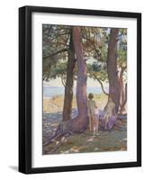 Two Nudes under Pine-Trees-Theo Rysselberghe-Framed Giclee Print