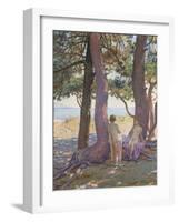 Two Nudes under Pine-Trees-Theo Rysselberghe-Framed Giclee Print