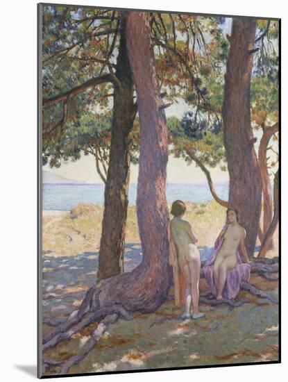 Two Nudes under Pine-Trees-Theo Rysselberghe-Mounted Giclee Print