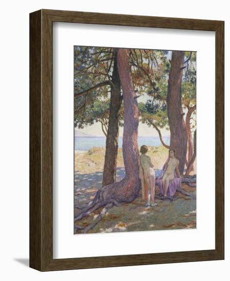 Two Nudes under Pine-Trees-Theo Rysselberghe-Framed Giclee Print