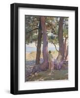 Two Nudes under Pine-Trees-Theo Rysselberghe-Framed Giclee Print