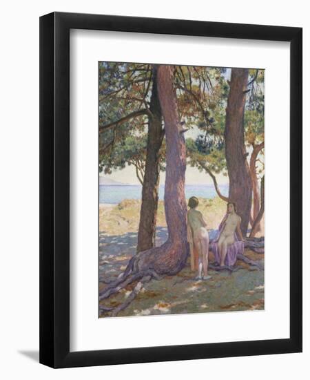 Two Nudes under Pine-Trees-Theo Rysselberghe-Framed Giclee Print