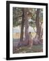 Two Nudes under Pine-Trees-Theo Rysselberghe-Framed Giclee Print