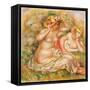 Two Nudes Wearing Hats-Pierre-Auguste Renoir-Framed Stretched Canvas
