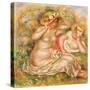 Two Nudes Wearing Hats-Pierre-Auguste Renoir-Stretched Canvas