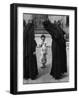 Two Nuns Questioning a Little Chinese Girl at the American Mission School-Alfred Eisenstaedt-Framed Premium Photographic Print