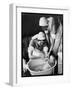 Two Nurses Bath a Baby-null-Framed Art Print