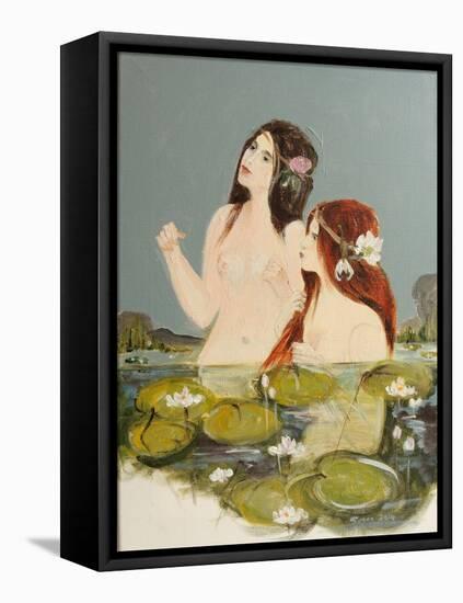 Two Nymphs in Pool-Susan Adams-Framed Stretched Canvas