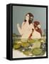 Two Nymphs in Pool-Susan Adams-Framed Stretched Canvas