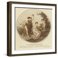 Two Nymphs Mock Cupid Who Is Tied to a Tree-Angelica Kauffmann-Framed Giclee Print