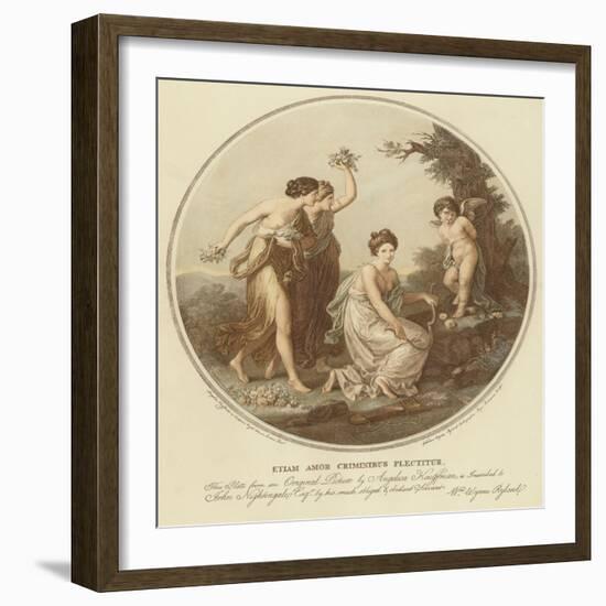 Two Nymphs Mock Cupid Who Is Tied to a Tree-Angelica Kauffmann-Framed Giclee Print