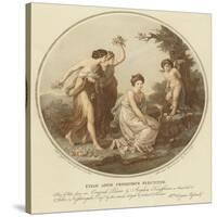 Two Nymphs Mock Cupid Who Is Tied to a Tree-Angelica Kauffmann-Stretched Canvas