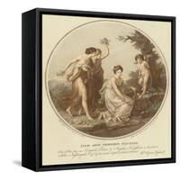 Two Nymphs Mock Cupid Who Is Tied to a Tree-Angelica Kauffmann-Framed Stretched Canvas