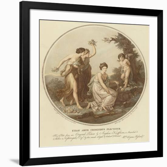 Two Nymphs Mock Cupid Who Is Tied to a Tree-Angelica Kauffmann-Framed Giclee Print