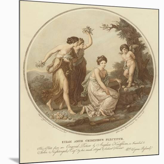 Two Nymphs Mock Cupid Who Is Tied to a Tree-Angelica Kauffmann-Mounted Giclee Print