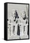 Two of Four Colossal Statues from Facade of Great Temple of Ramses II, Abu Simbel-null-Framed Stretched Canvas