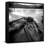 Two Old Boats by Lake Side, Derwentwater, Lake District National Park, Cumbria, England, UK-Lee Frost-Framed Stretched Canvas