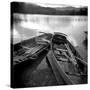 Two Old Boats by Lake Side, Derwentwater, Lake District National Park, Cumbria, England, UK-Lee Frost-Stretched Canvas