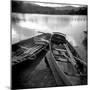 Two Old Boats by Lake Side, Derwentwater, Lake District National Park, Cumbria, England, UK-Lee Frost-Mounted Photographic Print