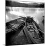 Two Old Boats by Lake Side, Derwentwater, Lake District National Park, Cumbria, England, UK-Lee Frost-Mounted Photographic Print