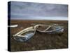 Two Old Boats on the Saltmarshes at Burnham Deepdale, Norfolk, England-Jon Gibbs-Stretched Canvas