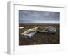 Two Old Boats on the Saltmarshes at Burnham Deepdale, Norfolk, England-Jon Gibbs-Framed Premium Photographic Print