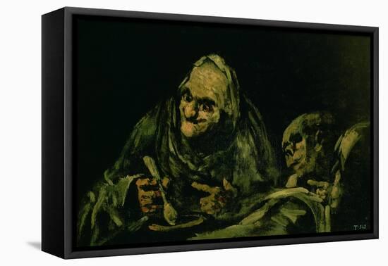 Two Old Men Eating, One of the "Black Paintings", 1819-23-Francisco de Goya-Framed Stretched Canvas