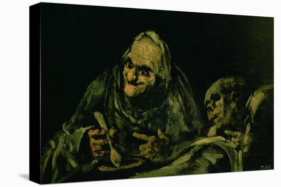 Two Old Men Eating, One of the "Black Paintings", 1819-23-Francisco de Goya-Stretched Canvas