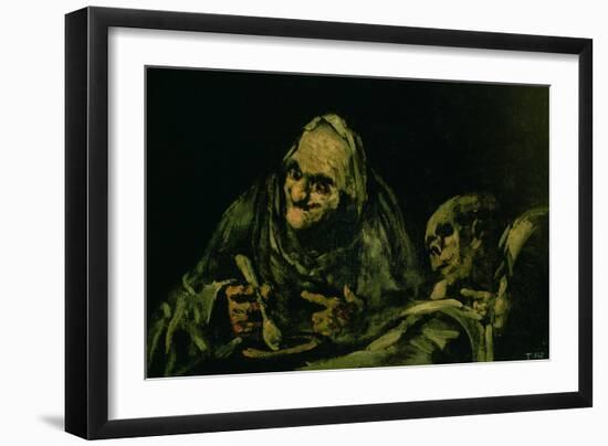 Two Old Men Eating, One of the "Black Paintings", 1819-23-Francisco de Goya-Framed Giclee Print