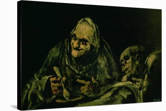 Two Old Men Eating, One of the "Black Paintings", 1819-23-Francisco de Goya-Stretched Canvas