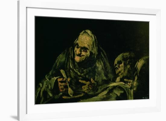 Two Old Men Eating, One of the "Black Paintings", 1819-23-Francisco de Goya-Framed Giclee Print