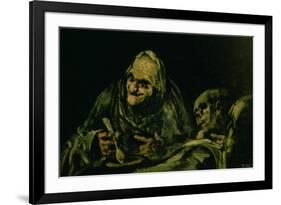 Two Old Men Eating, One of the "Black Paintings", 1819-23-Francisco de Goya-Framed Giclee Print