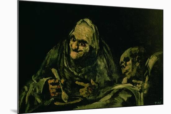 Two Old Men Eating, One of the "Black Paintings", 1819-23-Francisco de Goya-Mounted Giclee Print