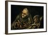 Two Old Men Eating, One of the Black Paintings from the Quinta Del Sordo, Goya's House, 1819-1823-Francisco de Goya-Framed Giclee Print