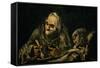 Two Old Men Eating, One of the Black Paintings from the Quinta Del Sordo, Goya's House, 1819-1823-Francisco de Goya-Framed Stretched Canvas