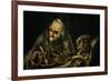 Two Old Men Eating, One of the Black Paintings from the Quinta Del Sordo, Goya's House, 1819-1823-Francisco de Goya-Framed Giclee Print