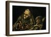 Two Old Men Eating, One of the Black Paintings from the Quinta Del Sordo, Goya's House, 1819-1823-Francisco de Goya-Framed Premium Giclee Print