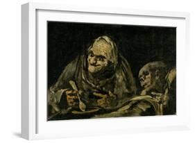 Two Old Men Eating Soup-Francisco de Goya-Framed Giclee Print