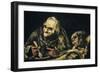 Two Old Men Eating-Francisco de Goya-Framed Art Print