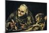 Two Old Men Eating-Francisco de Goya-Mounted Art Print